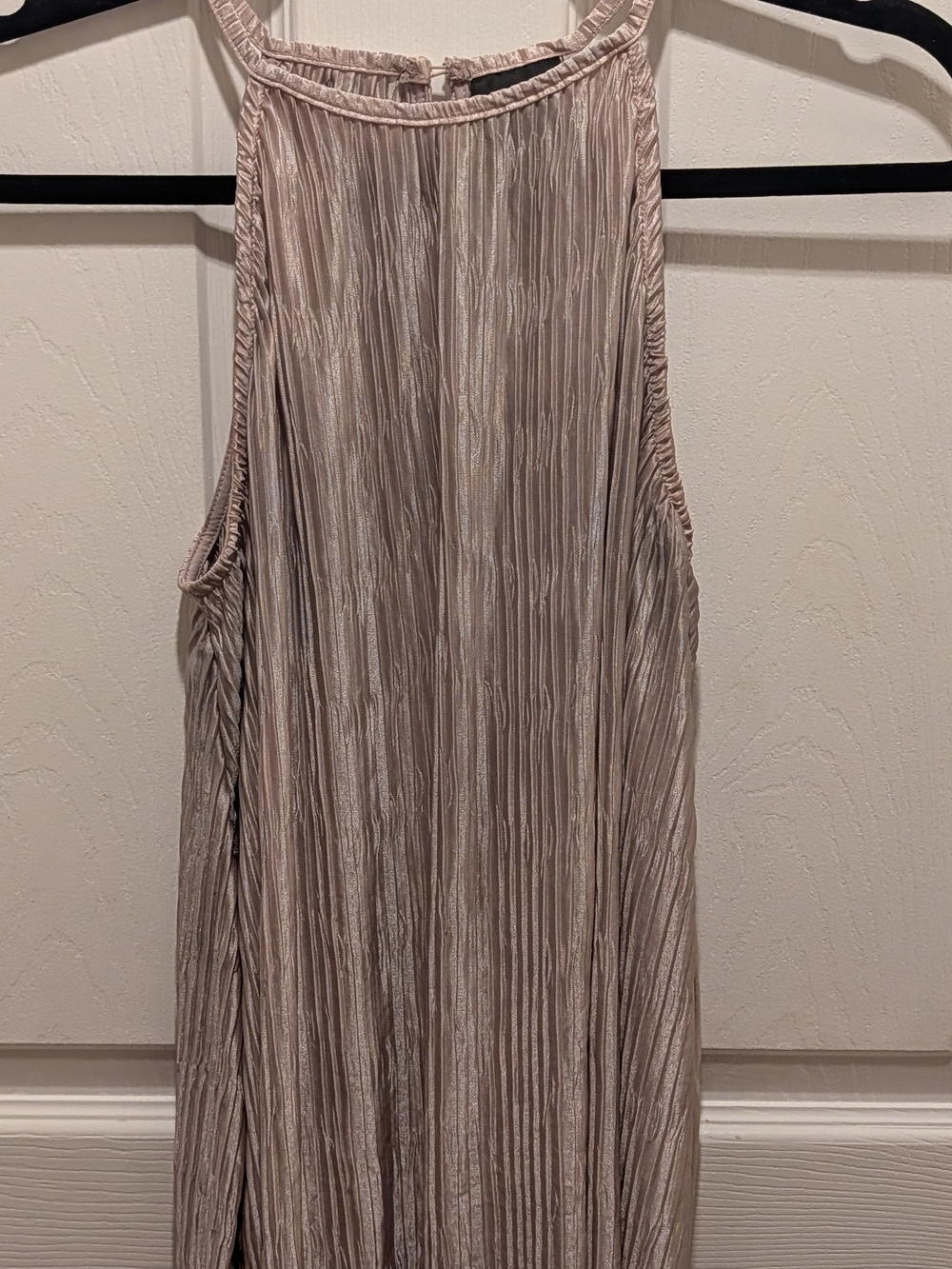 Worthington Metallic Blush Pleated Halter Top